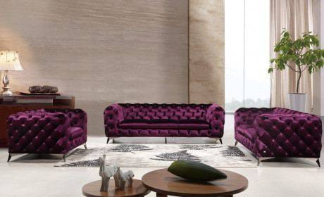 purple queen sofa set